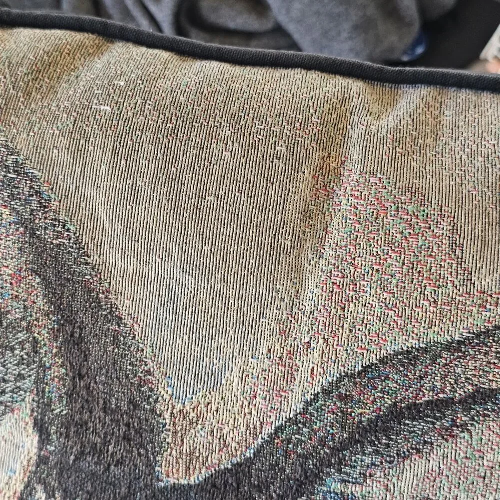 VTG‎ Y2K Harley Davidson Throw Pillows Needlepoint Wolf Bald Eagle 16